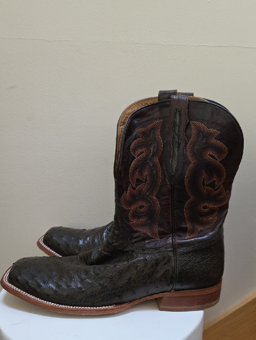 Tony Lama Men's Moore Umber Full-Quill Ostrich Western Boot Size 14 D - Picture 2 of 11